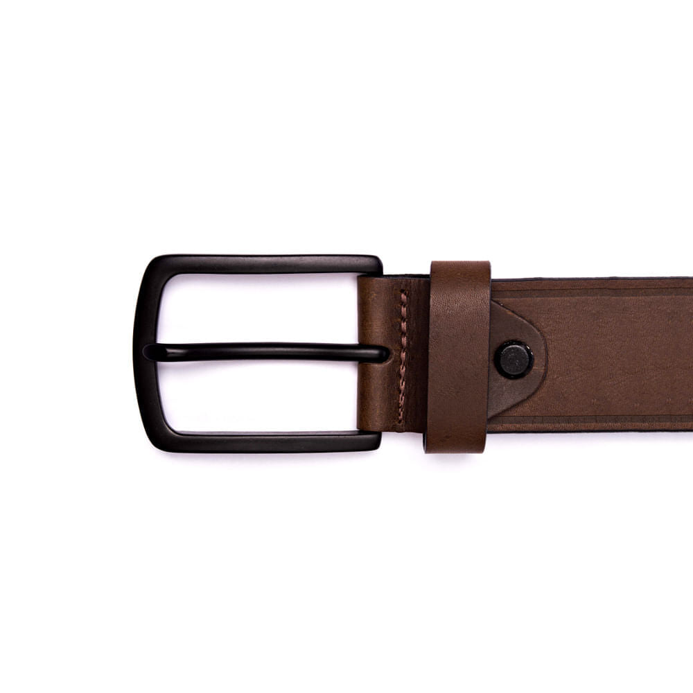 Cinto Masculino Casual Fascar Marrom Em Couro