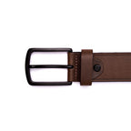 Cinto Masculino Casual Fascar Marrom Em Couro
