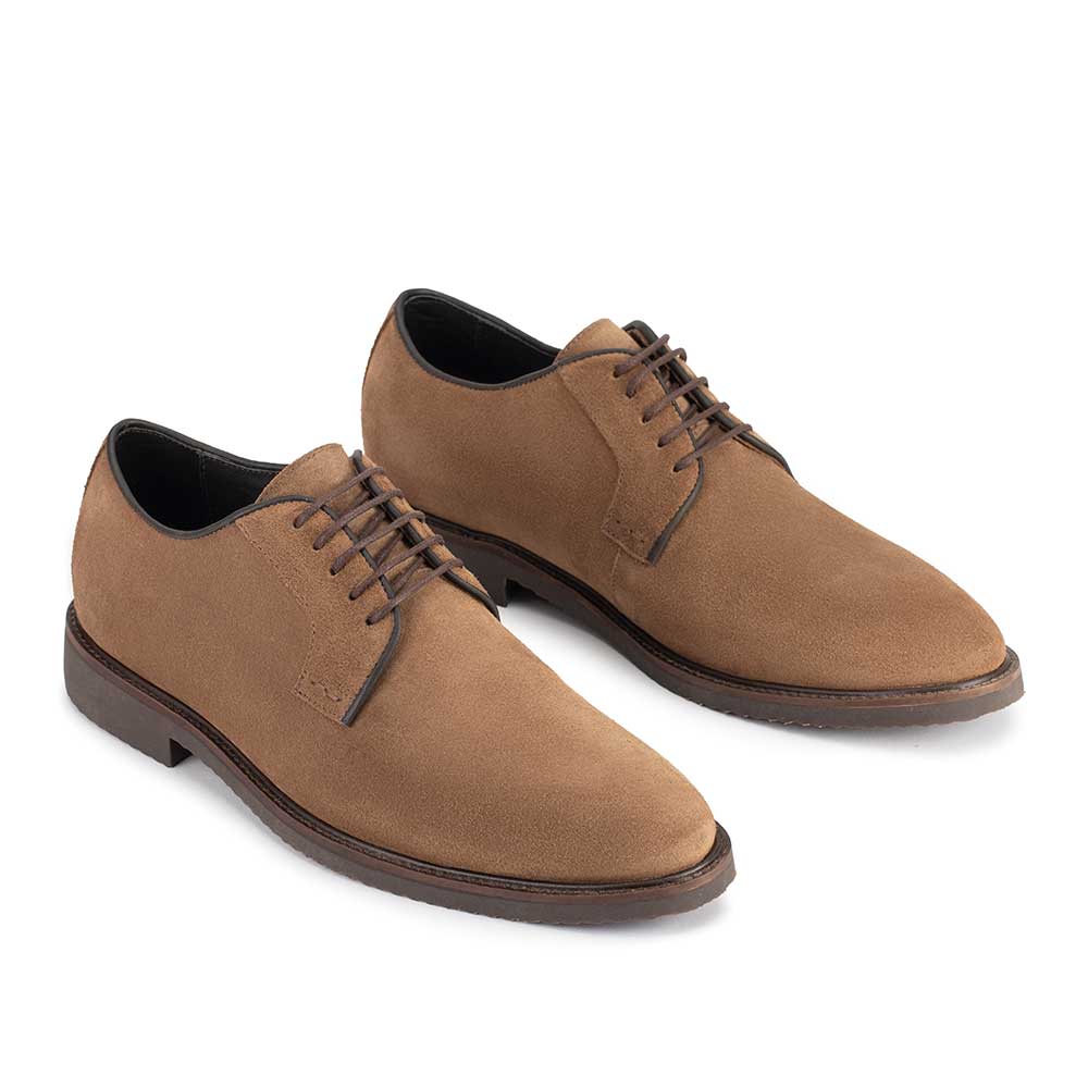 Sapato Masculino Casual Derby Fascar Marrom em Couro
