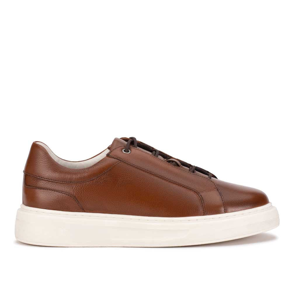 Tênis Masculino Casual Fascar Marrom em Couro