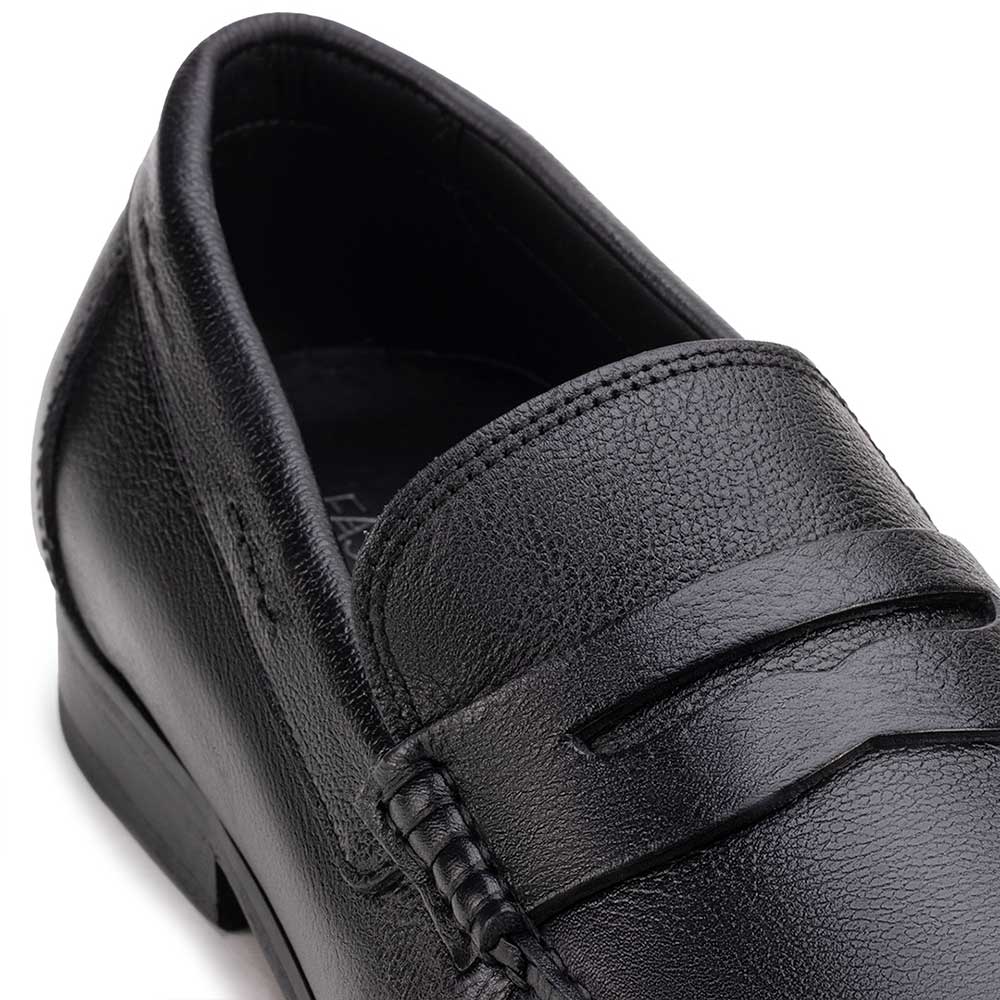 Mocassim Masculino Casual Argentino Fascar Penny Loafer Preto Em Couro