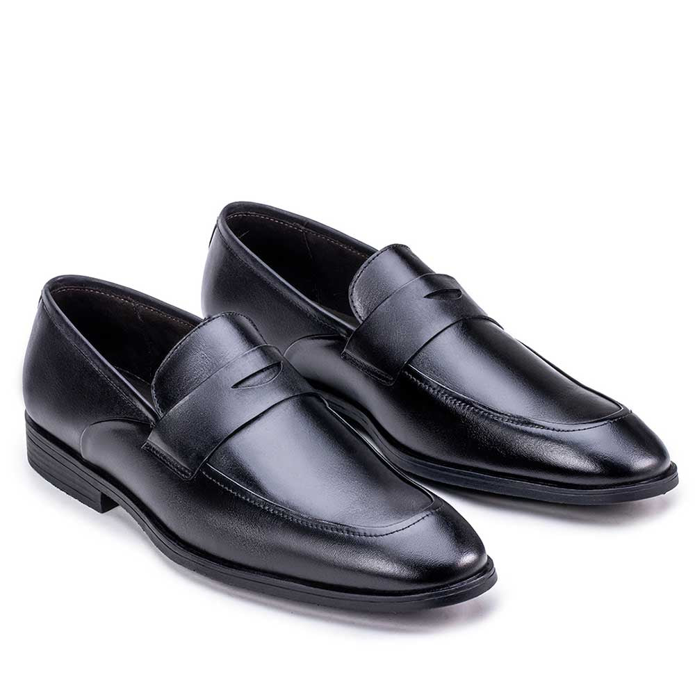 Mocassim Masculino Social Fascar Preto Em Couro