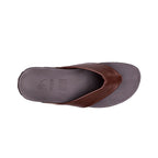 Chinelo Masculino Fascar Marrom Em Couro