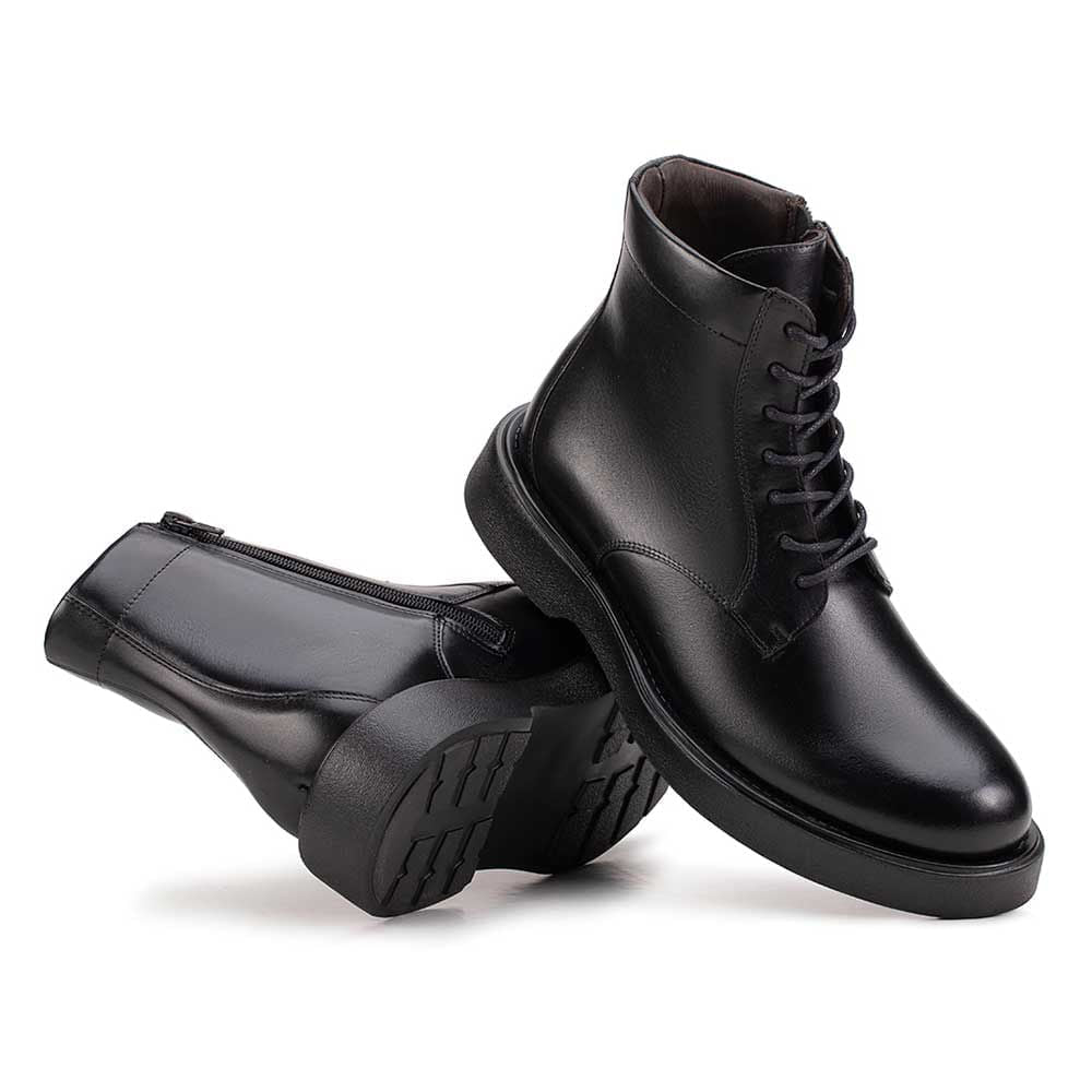 Bota Masculina Casual Fascar LITE Preta em Couro