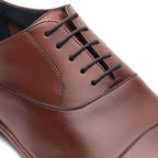 Sapato Masculino Social Fascar Oxford Cap Toe Marrom Em Couro