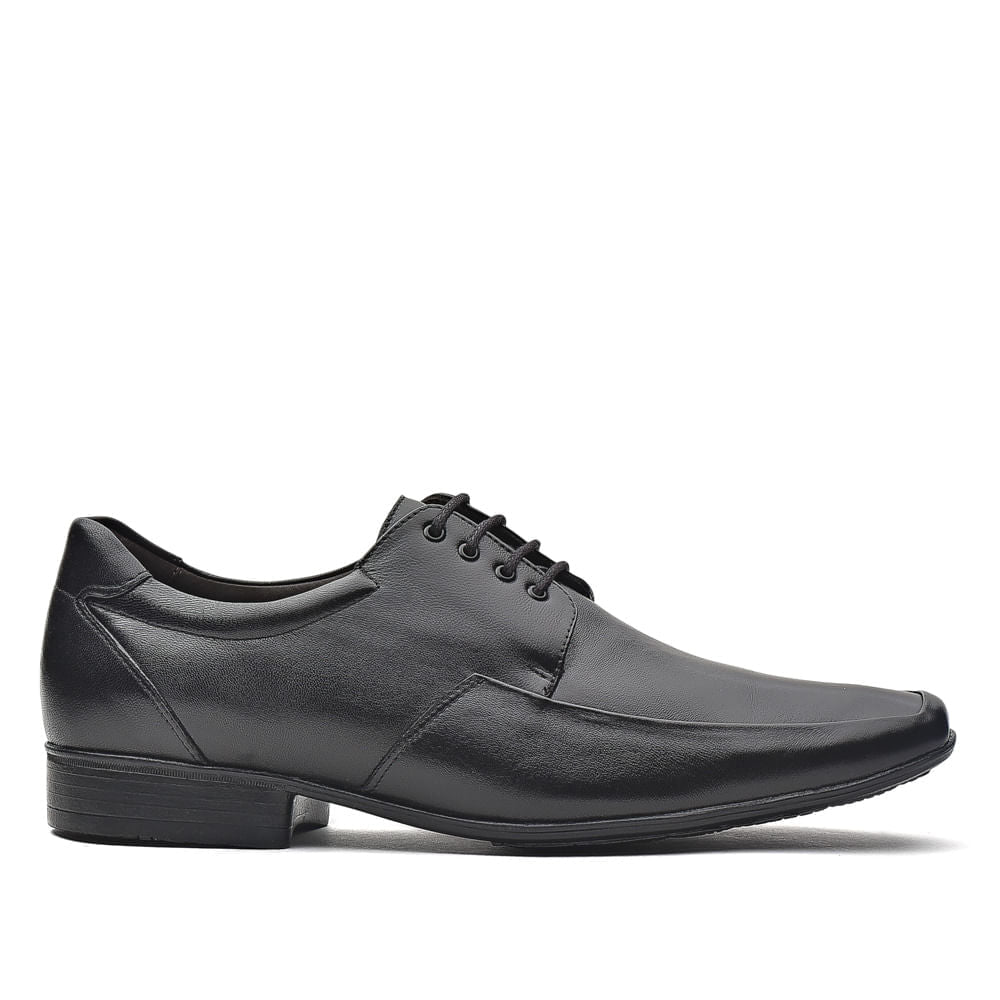 Sapato Masculino Social Fascar Derby Preto Em Couro