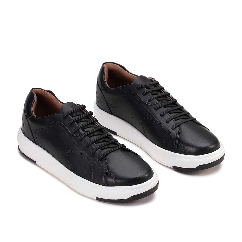 Tênis Masculino Casual Fascar IZI Preto Em Couro