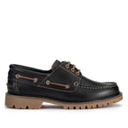 Docksider Masculino Fascar Preto em Couro