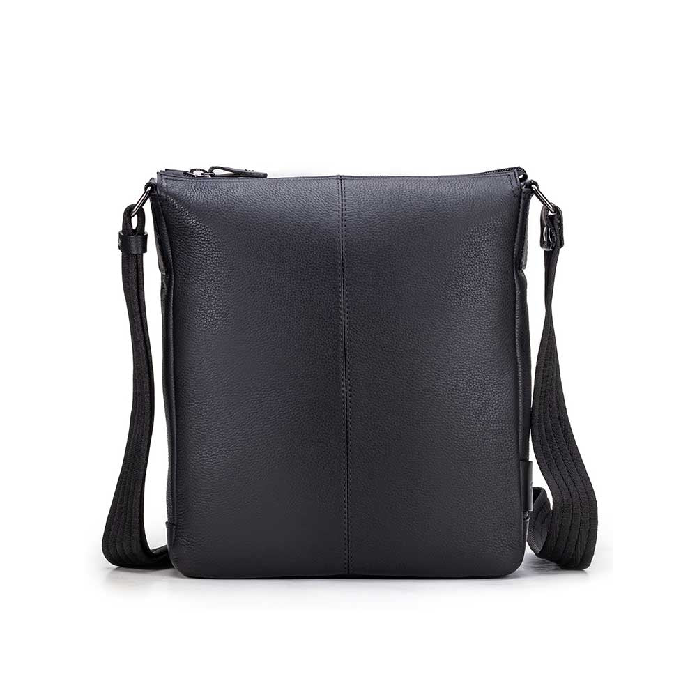 Bolsa Masculina Transversal Fascar Preta Em Couro