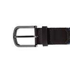 Cinto Masculino Casual Fascar Azul- Marinho em Lona Flexível e Couro