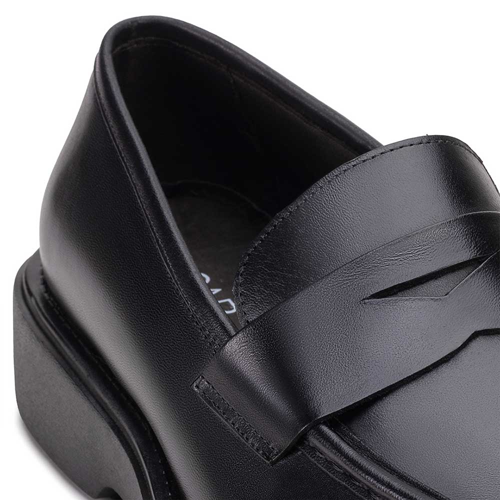Mocassim Masculino Social Fascar LITE Penny Loafer Preto em Couro