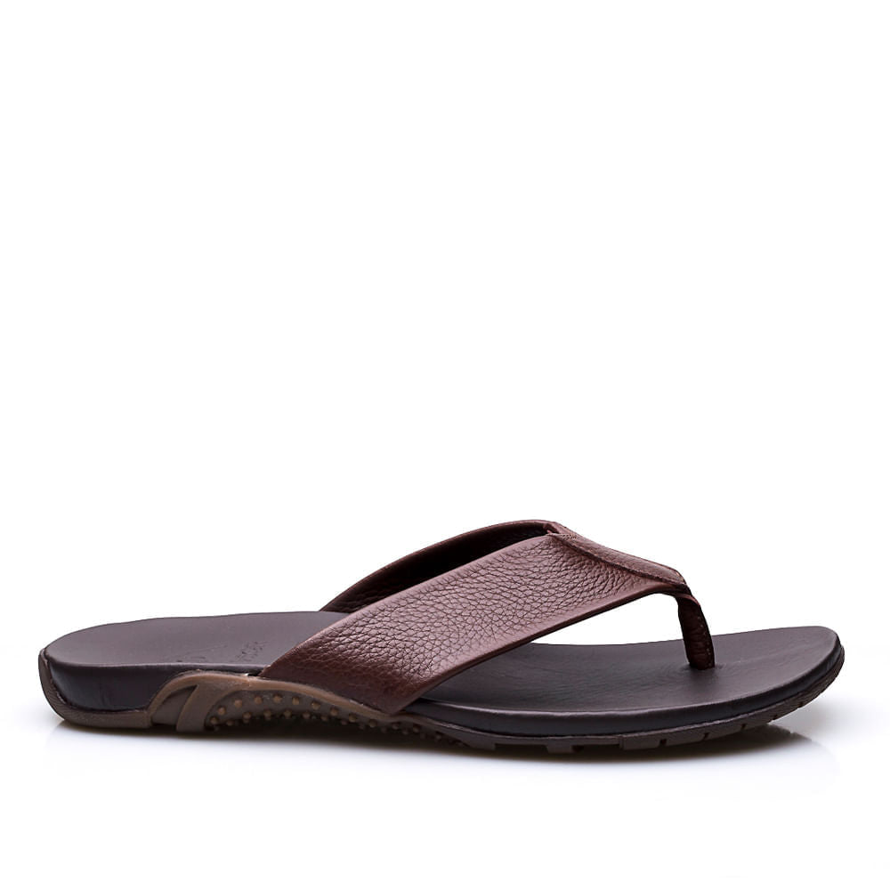 Chinelo Masculino Fascar Marrom Em Couro