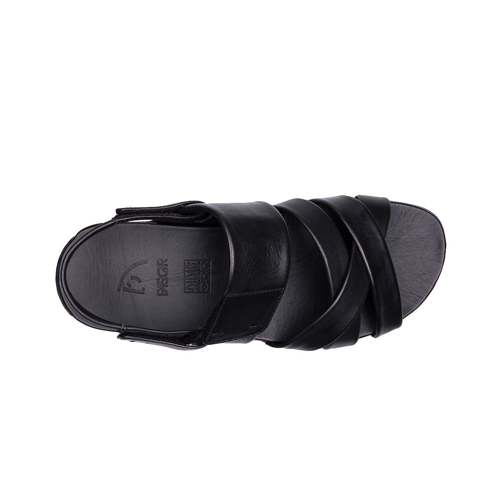 Sandália Masculina Fascar Preto Em Couro