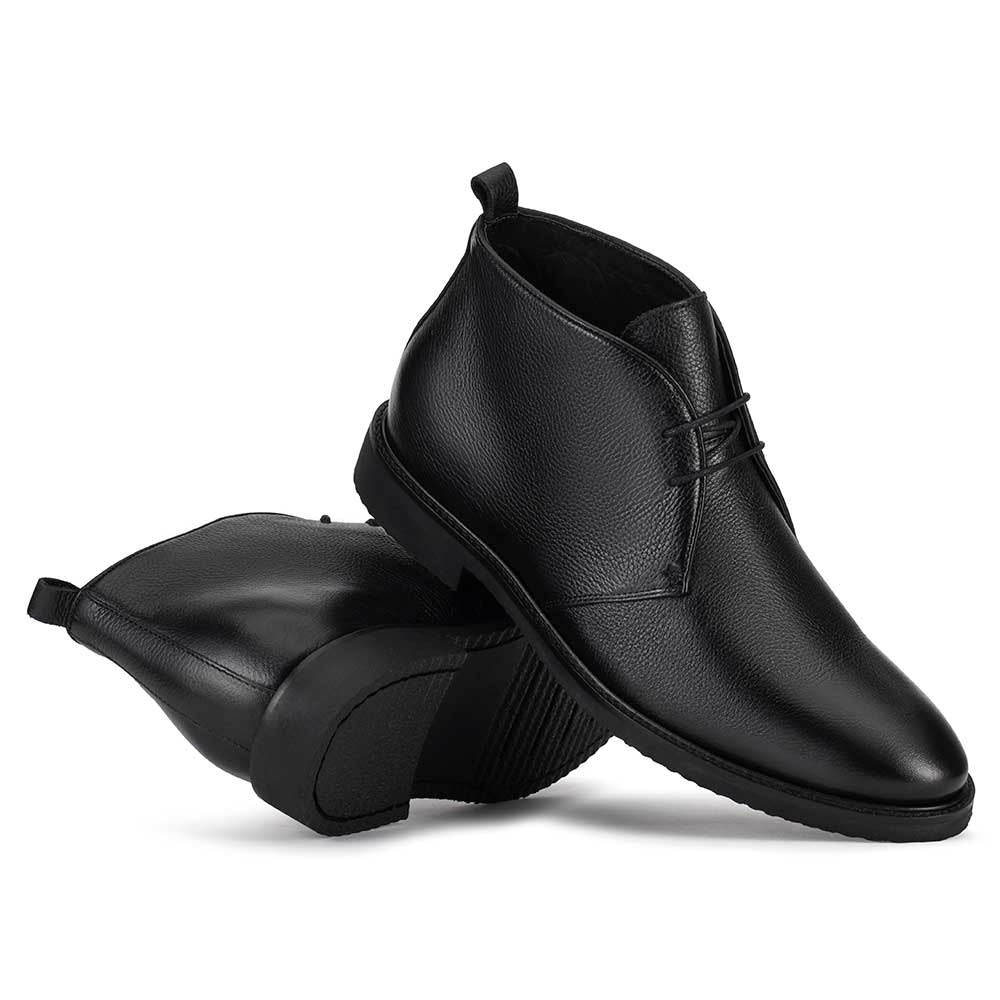 Bota Masculina Social Fascar Preta em Couro