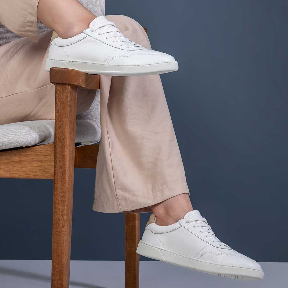 Tênis Feminino Fascar Branco Em Couro