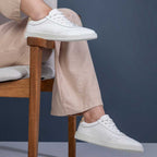 Tênis Feminino Fascar Branco Em Couro