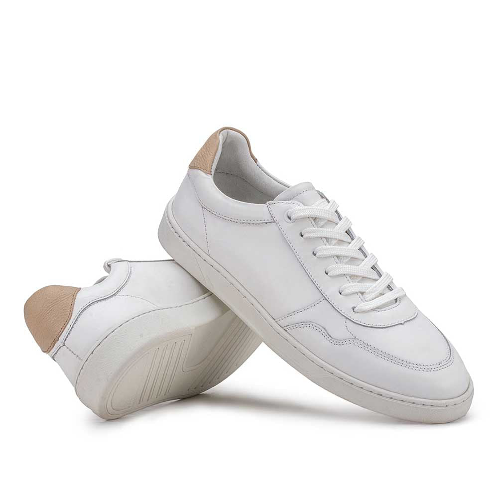 Tênis Feminino Fascar Branco Em Couro