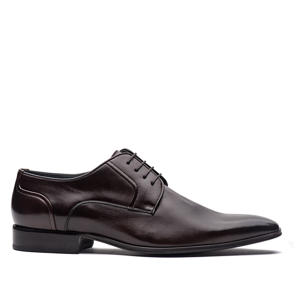 Sapato Masculino Social Fascar Derby Preto Em Couro