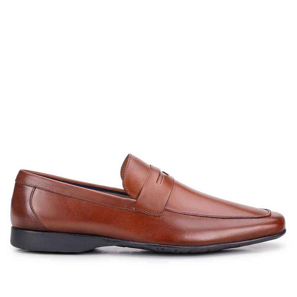 Mocassim Masculino Casual Fascar Viseu Penny Loafer Marrom Em Couro
