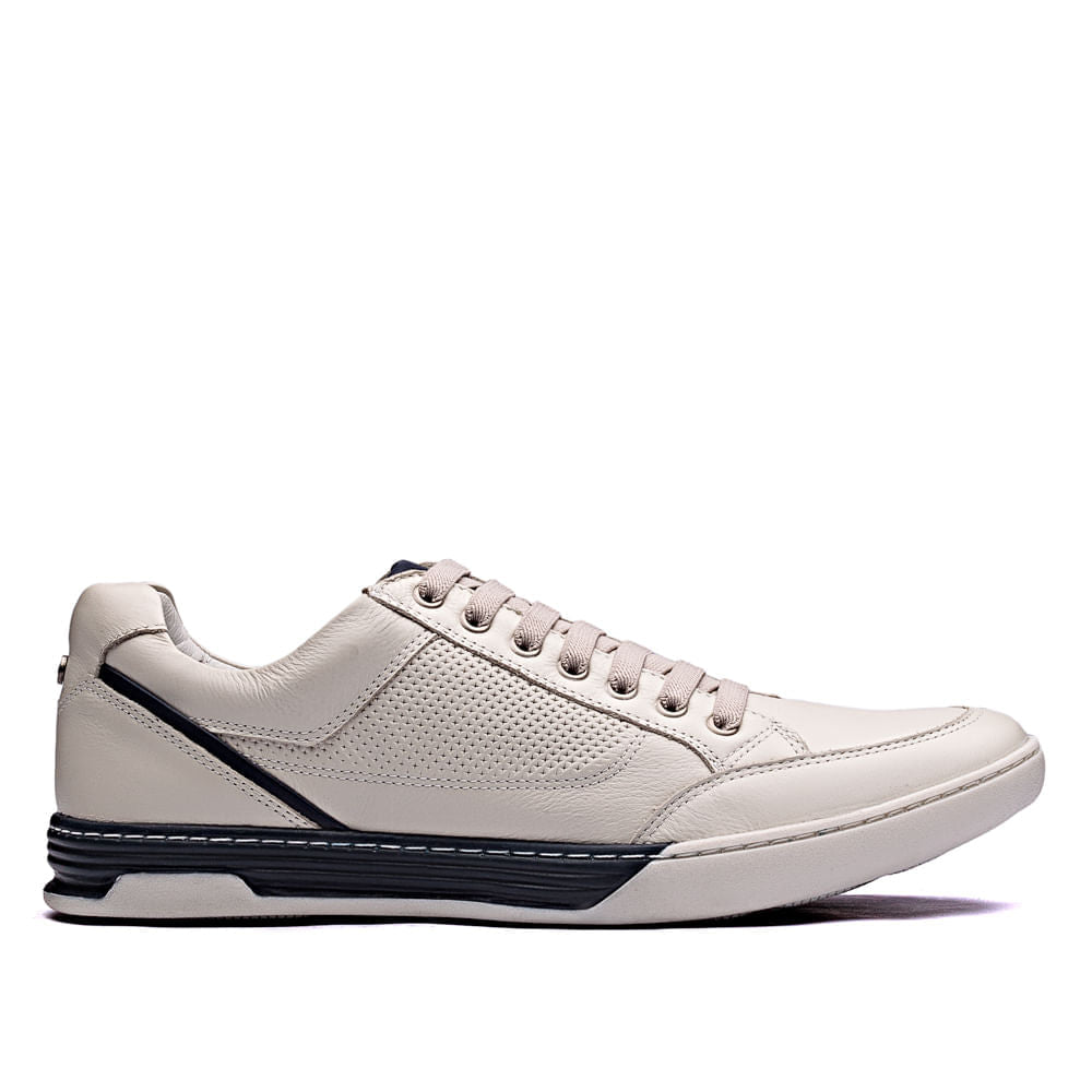 Sapatênis Masculino Casual Fascar Izi Branco Em Couro
