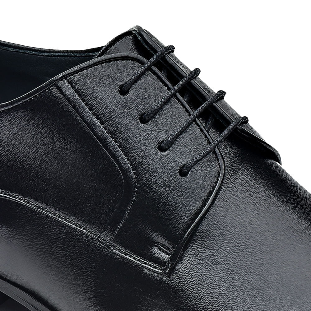 Sapato Masculino Social Fascar Derby Preto Em Couro