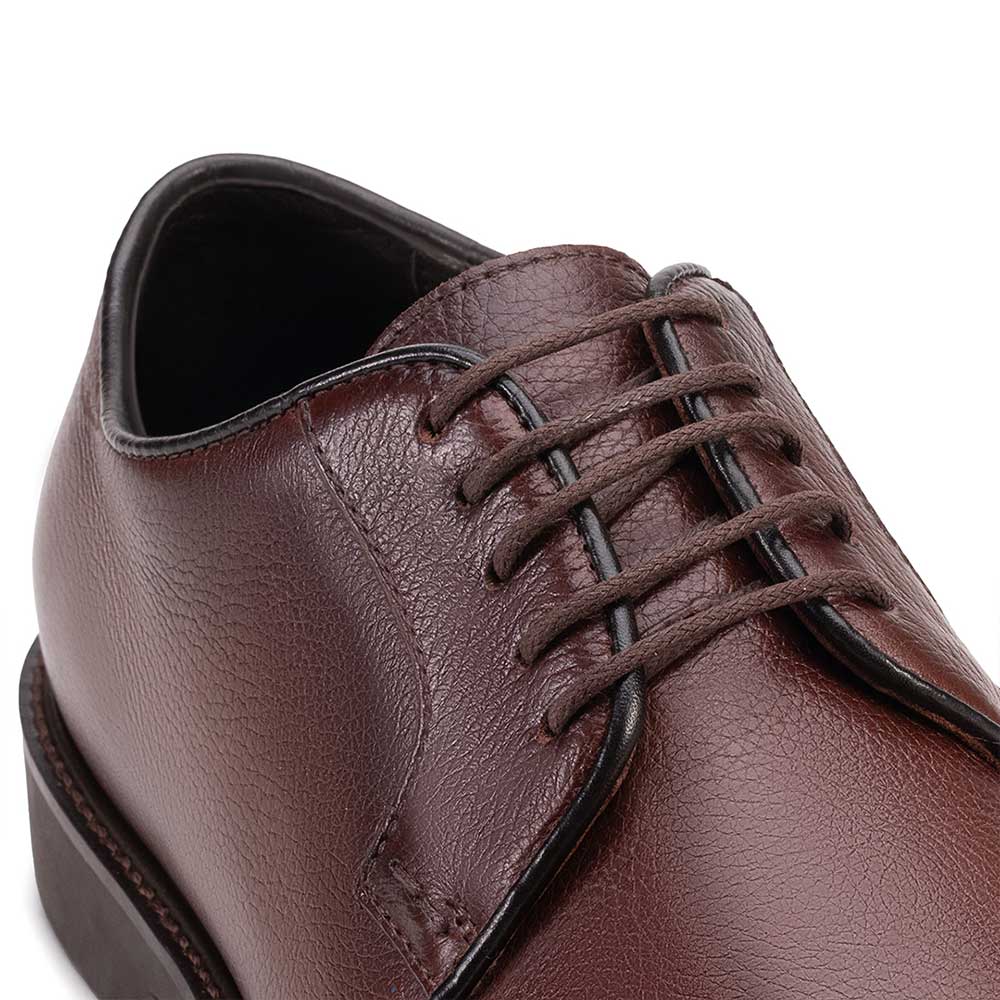 Sapato Masculino Social Derby Fascar Marrom em Couro