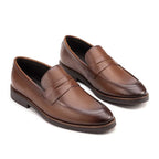 Mocassim Masculino Social Fascar Penny Loafer Marrom em Couro