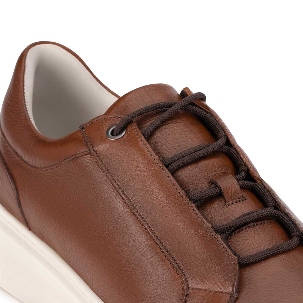 Tênis Masculino Casual Fascar Marrom em Couro