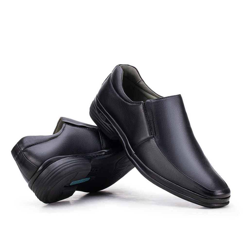 Mocassim Masculino Social Fascar Preto Em Couro