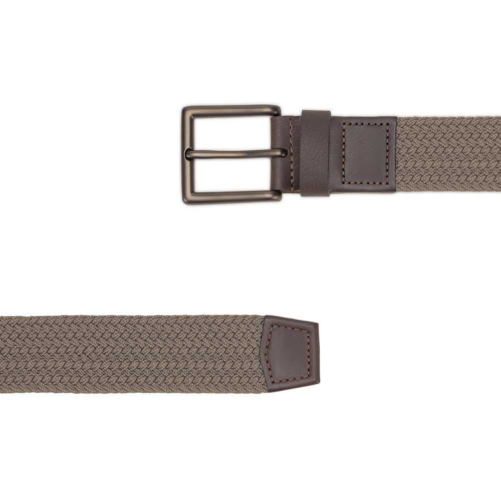 Cinto Masculino Casual Fascar Cinza Em Elástico e Couro