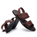 Sandália Masculina Fascar Marrom Em Couro