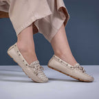 Mocassim Feminino Fascar Bege Em Couro