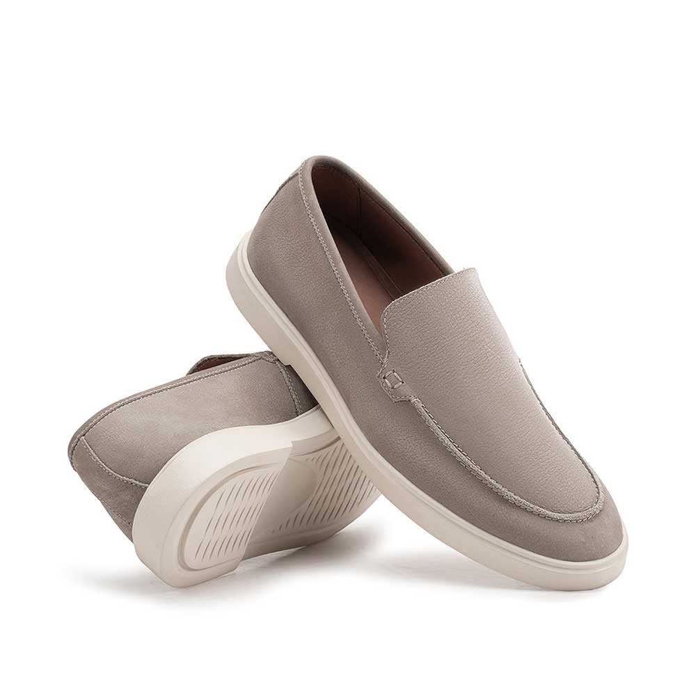 Mocassim Masculino Casual Fascar LITE Cinza em Couro