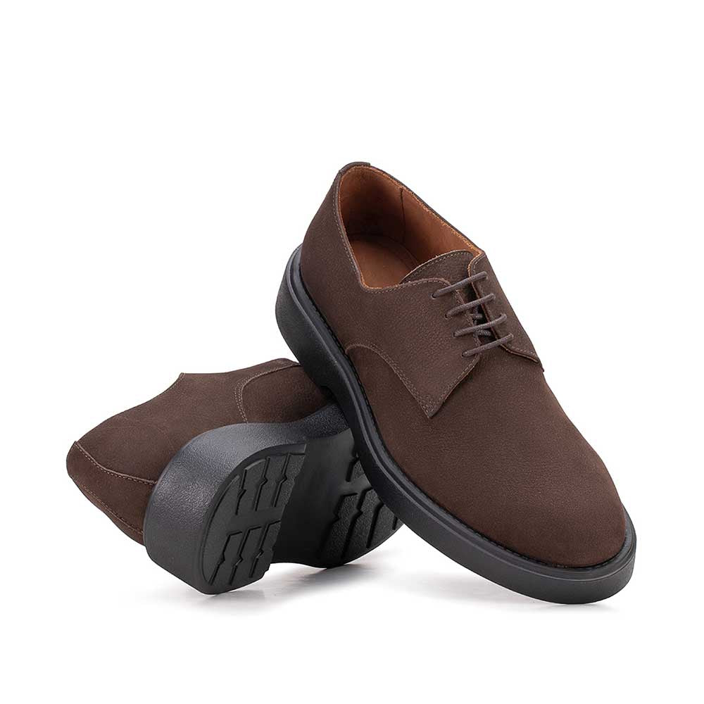 Sapato Masculino Casual Derby Fascar LITE Marrom em Couro