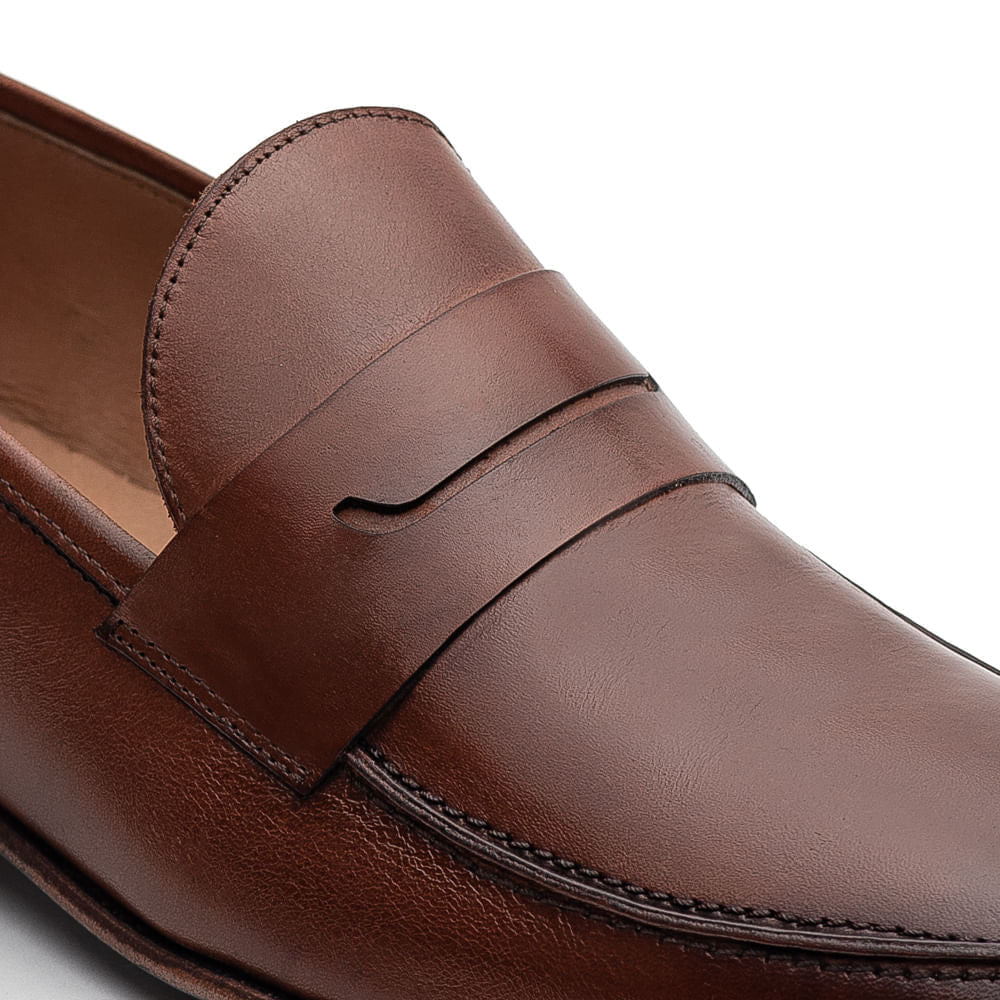 Mocassim Masculino Social Fascar Marrom Em Couro