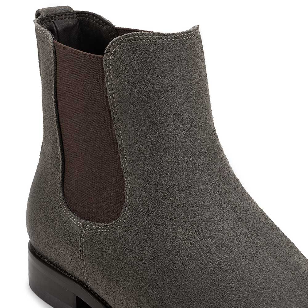 Bota Masculina Casual Fascar Chelsea Cinza Grafite em Couro