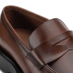 Mocassim Masculino Social Fascar LITE Penny Loafer Marrom em Couro