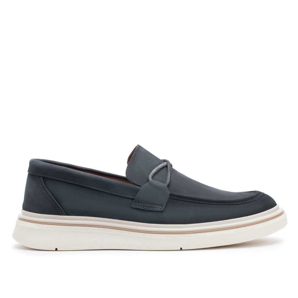 Mocassim Masculino Casual Fascar Cinza em Couro