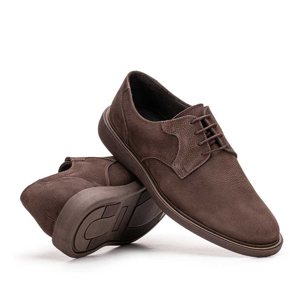 Sapato Masculino Casual Fascar Mafra Derby Marrom Em Couro