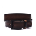 Cinto Masculino Casual Fascar Marrom Em Couro