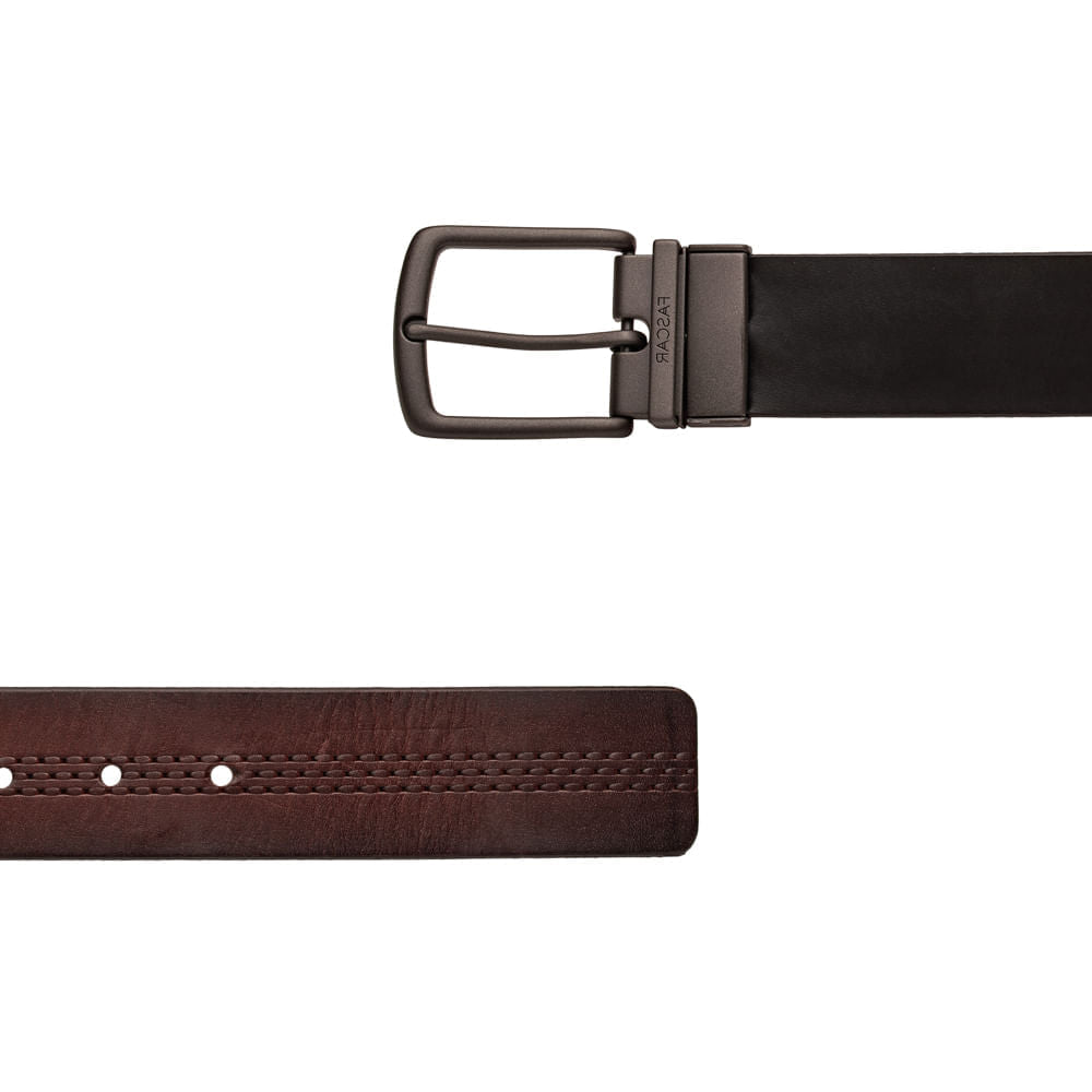 Cinto Masculino Casual Fascar Dupla Face Em Couro