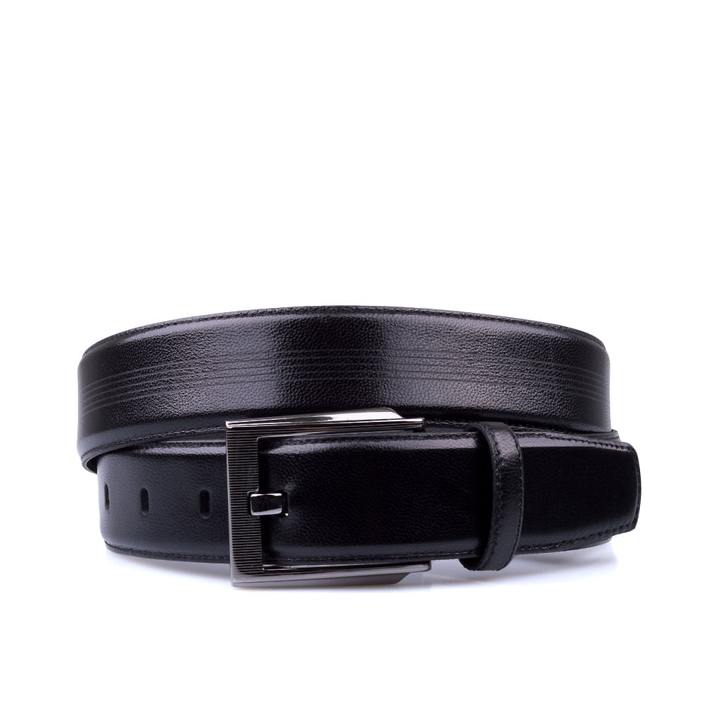 Cinto Masculino Social Fascar Preto Em Couro