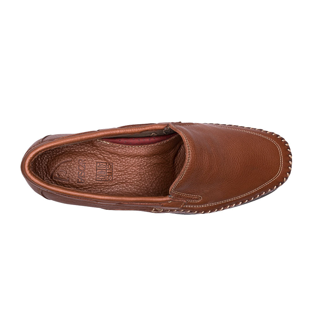 Mocassim Masculino Casual Fascar Marrom Em Couro