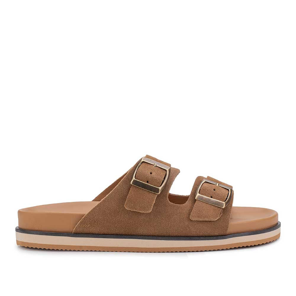 Chinelo Masculino Fascar Marrom Em Couro