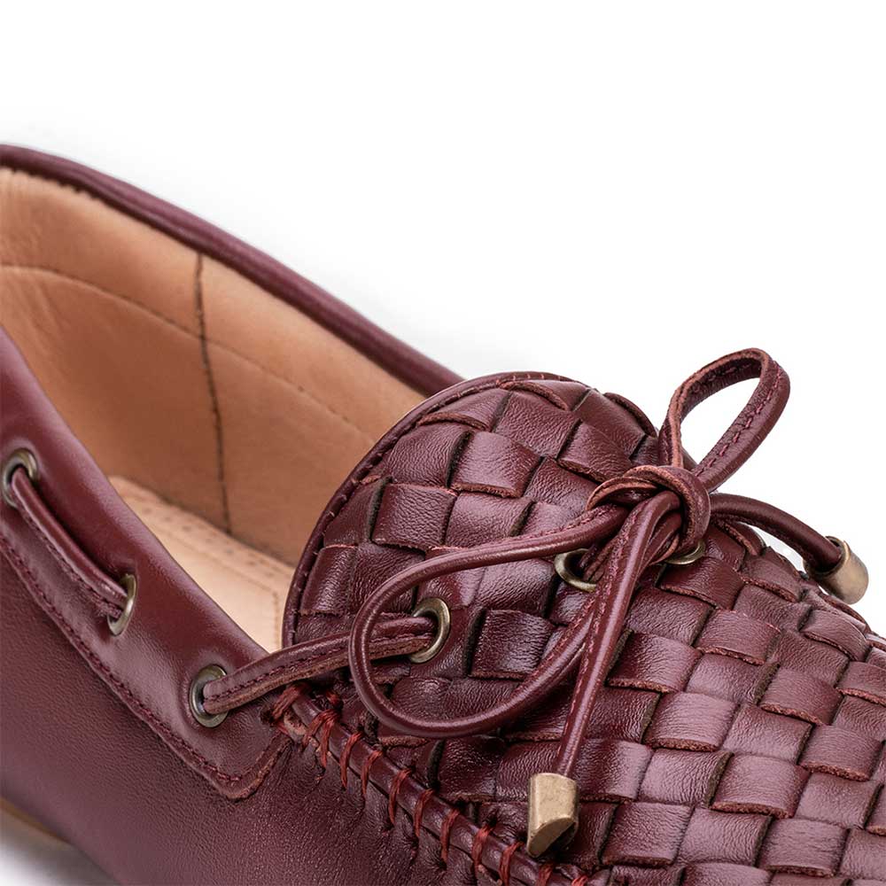 Mocassim Feminino Fascar Cabernet Em Couro