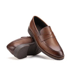 Mocassim Masculino Social Fascar Penny Loafer Marrom em Couro