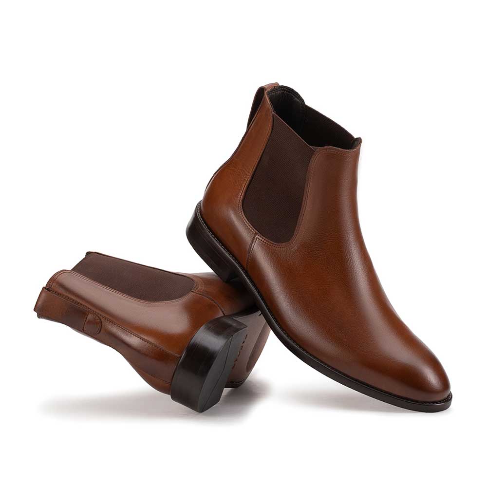 Bota Masculina Social Fascar Chelsea Marrom em Couro