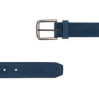 Cinto Masculino Casual Fascar Azul Em Couro