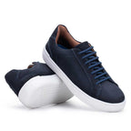 Sapatênis Masculino Casual Fascar Braga Azul-Marinho Em Couro
