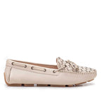 Mocassim Feminino Fascar Bege Em Couro
